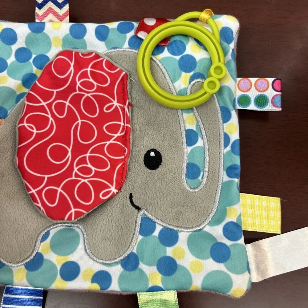 TaGgies Baby‎ Lovie Security Multicolor Ribbons Flat Blanket Elephant Teether